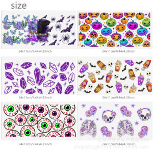 Halloween series transparent crystal label water cup waterproof sticker set (6 pieces/set)-7