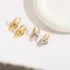 Wholesale 1 Piece Glam Heart Shape Copper Inlay Zircon 18k Gold Plated Drop Earrings