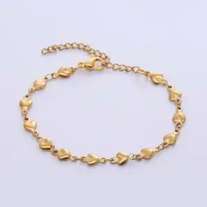 Vertical Heart Shape (Glossy) / Gold Necklace (40 + 5cm)