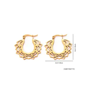 Hollow Flower Ear Clips