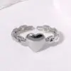 Wholesale PVD Coated Real Gold Plated 18K Gold Heart Shape 304 Stainless Steel Casual Simple Style Waterproof Non Tarnish Open Rings
