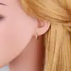 Wholesale 1 Pair Simple Style Geometric Round Inlaid Zircon Copper 18k Gold Plated Hoop Earrings