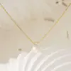 Wholesale 304 Stainless Steel Solid Color PVD Coated Pearl 18K Real Gold Plated Simple Style Classic Style Waterproof Non Tarnish Micro Super Whisper Thin Chain Lobster Trigger Clasp Closure Gold Pendant Necklace