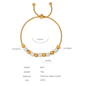 E421-Gold Cross Bracelet