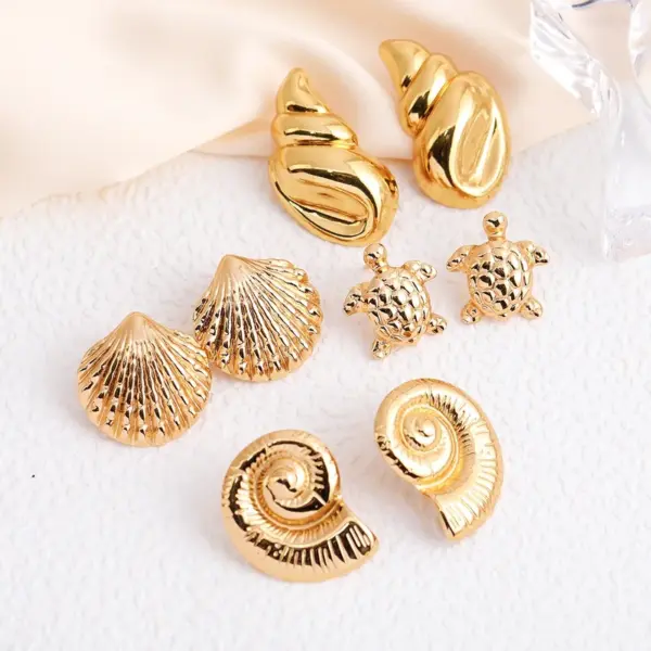 Wholesale 1 Pair IG Style Marine Style Tortoise Starfish 304 Stainless Steel Drop Earrings Ear Studs
