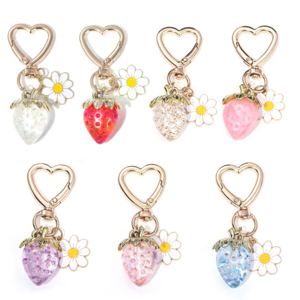 Wholesale Sunflower Strawberry Keychain