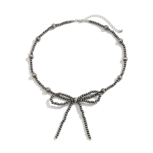 Wholesale European and American Bohemian Handmade Necklace with Turquoise Bow Cross-border Navajo Style Beaded Ethnic Necklace