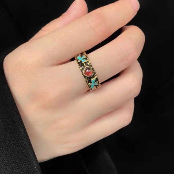 Wholesale British Museum Series Retro Bird Title Old Design Exquisite Love Flying Goose Internet Celebrous Same Style Open Ring