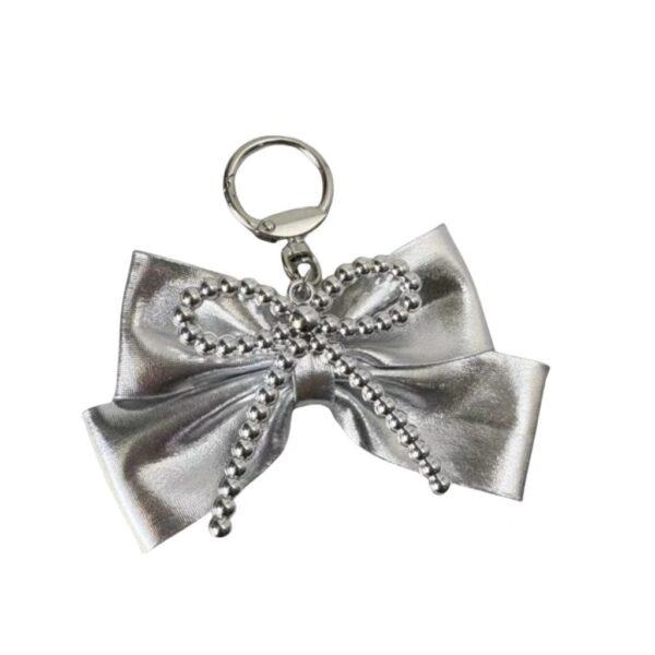 Wholesale Korean Style Ins Style silver Bow Pendant Vintage Y2K Hot Girl Niche Sweet Cool Bag Pendant Keychain Accessories
