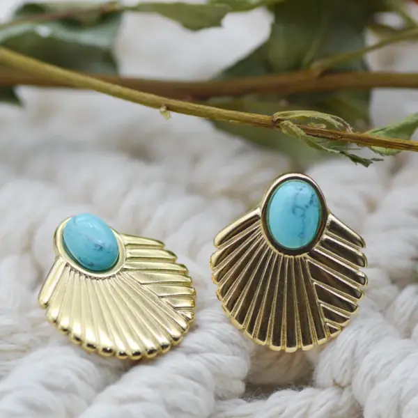 Wholesale PVD Coated 14K Gold Real Gold Plated Geometric Stainless Steel Fashion Waterproof Non Tarnish Earrings Ear Studs