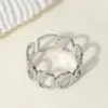 Wholesale PVD Coated Real Gold Plated Geometric Stainless Steel Simple Style Waterproof Non Tarnish Open Ring