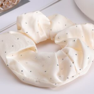 Hot Drilling Colon Hair Ring Rice White