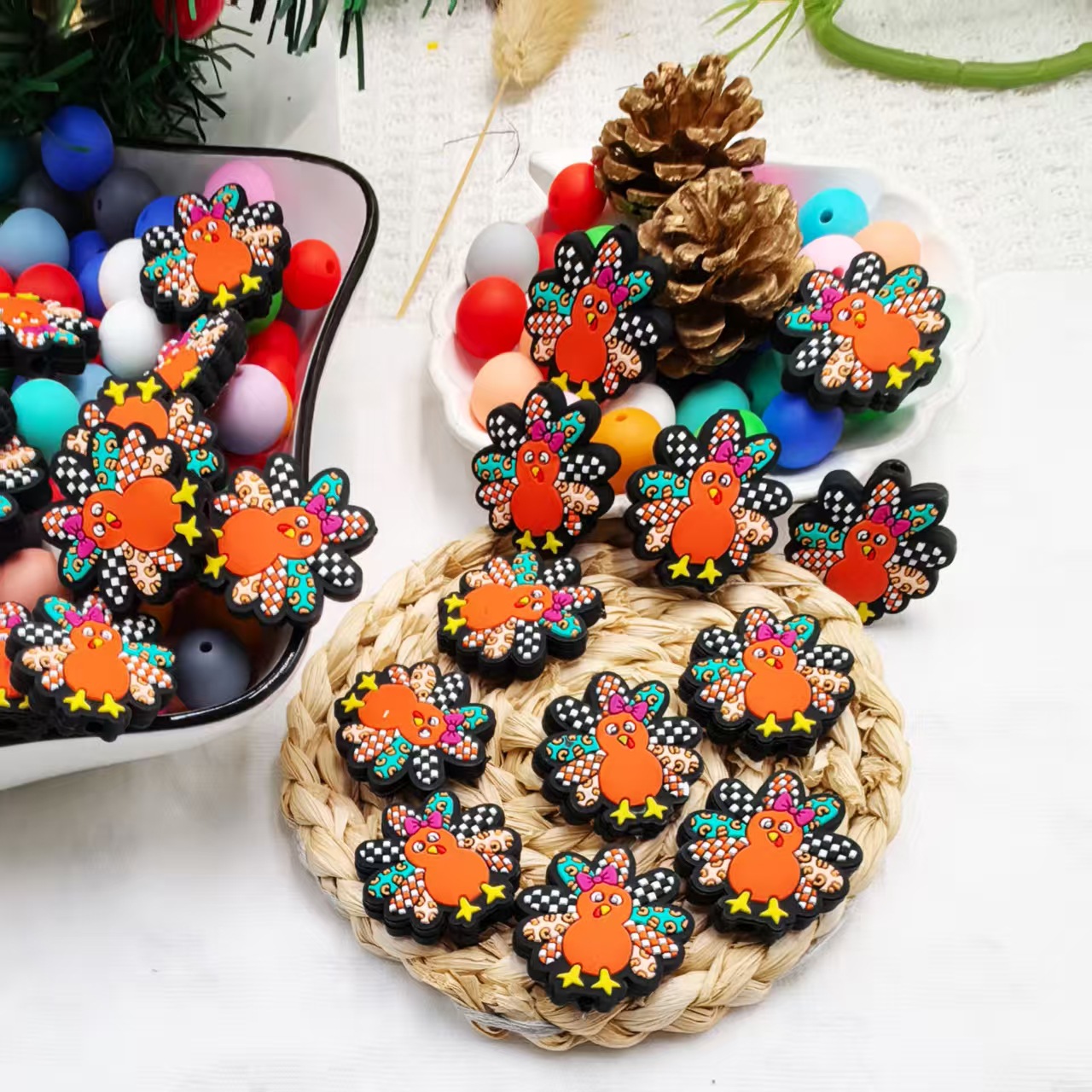 Wholesale Cartoon Beads DIY Silicone 2D Beads