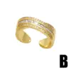 Wholesale Fashion Simple Style Commute Cross Copper Plating Inlay Zircon 18k Gold Plated Open Rings