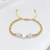 Wholesale Retro Cross Star Heart Shape Pearl Copper Bracelets In Bulk
