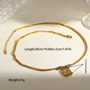 Gold Steel-colored Necklace Ring