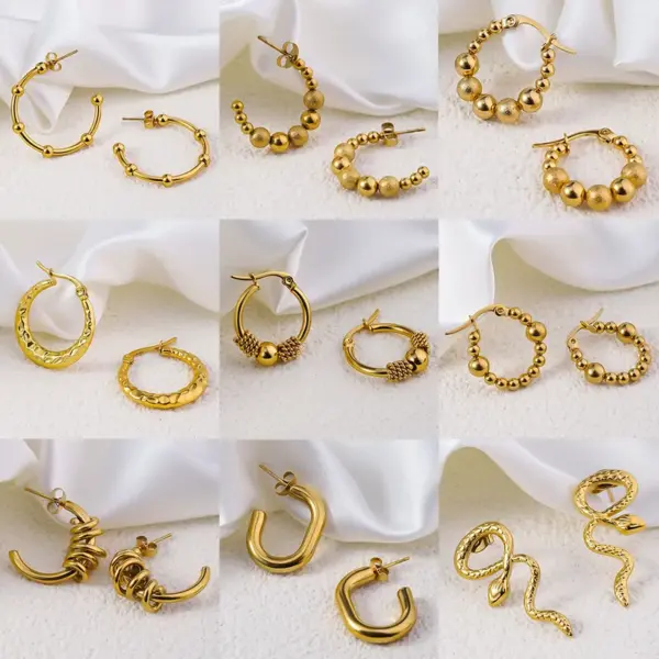 1 Pair Simple Style Commute Geometric Heart Shape Plating Titanium Steel Drop Earrings Earrings Ear Studs