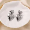 Wholesale Vacuum Plating Real Gold Plated Heart Shape 304 Stainless Steel Cute Sweet Waterproof Non Tarnish Earrings