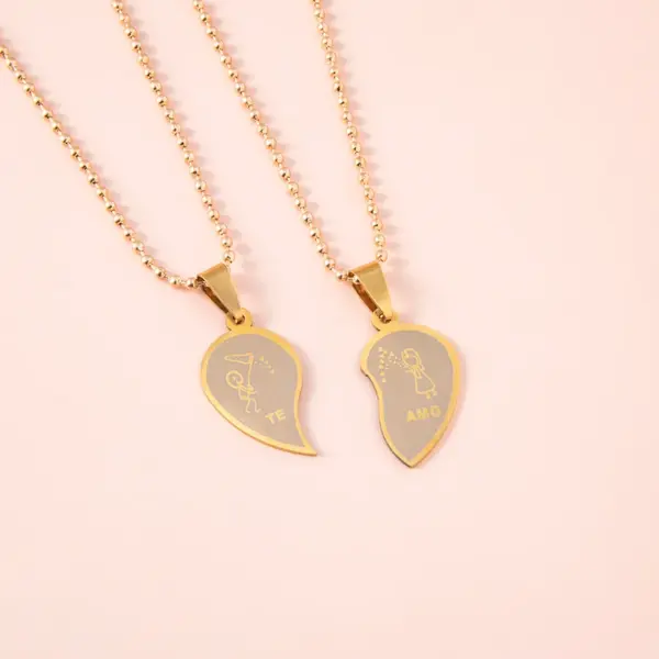 Wholesale PVD Coated Gold Plated Heart 304 Stainless Steel Simple Style Waterproof Non Tarnish Iron Chain