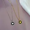 PVD Coated Real Gold Plated Round Heart Shape Titanium Steel Fashion Waterproof Non Tarnish Titanium Steel Pendant Necklace