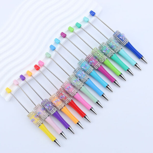Wholesale Creative DIY Dragonfly Sugar Beaded Pen Handmade Diamond Pen Simulation Dragonfly Broken Diamond Beaded Beaded Pen