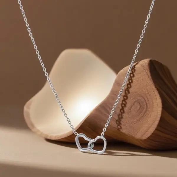 Wholesale Heart-shaped Stainless Steel Necklace For Women, Versatile And High-end Shell Pendant Jewelry Accessory, Geometric Pattern Simple Style Pendant Necklace