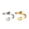 Wholesale PVD Coated 18K Gold Real Gold Plated Number 201 Stainless Steel Retro Waterproof Non Tarnish Open Ring