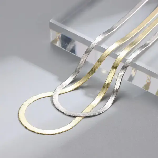 Wholesale Stainless Steel Titanium Steel Hip-Hop Plating Solid Color Necklace