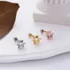 1 Piece Copper Zircon Ear Cartilage Rings & Studs Star Eye Flower Waterproof Non Tarnish Surgical Steel