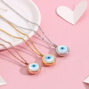 Wholesale Fashion Devil's Eye Titanium Steel Inlay Opal Bracelets Earrings Necklace