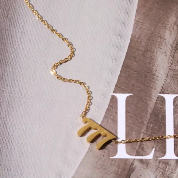 Wholesale 201 Stainless Steel 304 Stainless Steel Gold Plated Casual Simple Style Plating Inlay Number Zircon Necklace