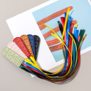 Wholesale Web leather colorful ribbon bookmark