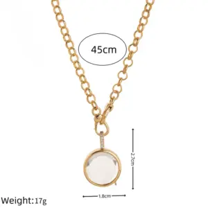 Round Transparent Photo Box Necklace