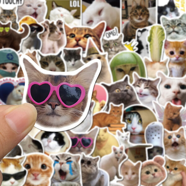 Wholesale 50PCS/PACK celebrity funny cat stickers