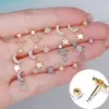 Wholesale Fashion Star Brass Plating Zircon Ear Studs 1 Piece