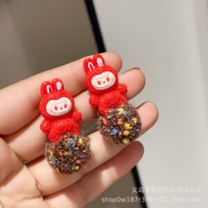 Red clip-on earrings for those without pierced ears