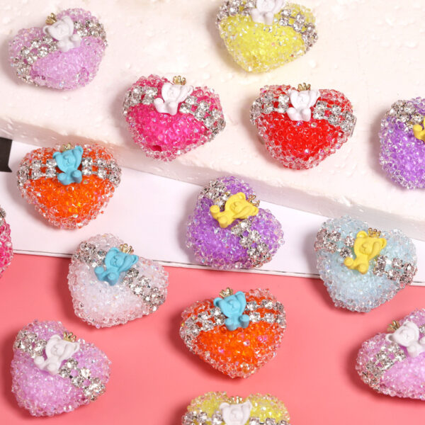 Wholesale Crown Bear Heart-Shaped Soft Candy Beads