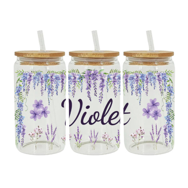 Wholesale Purple and black fantasy 16oz Cup UV DTF Wraps