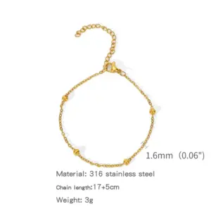 Zhslg26 (O-Shaped Clip Beads Bracelet) / 18K Vacuum Vapor Plating