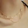 Wholesale Ion Plating (IP) 18K Gold Plated Geometric 304 Stainless Steel Fairy Style Sweet Simple Waterproof Non Tarnish Double Layer Necklaces