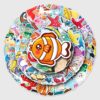 Wholesale 100 cartoon marine animal cross-border Laptop Luggage scooter motorcycle decorative stickers