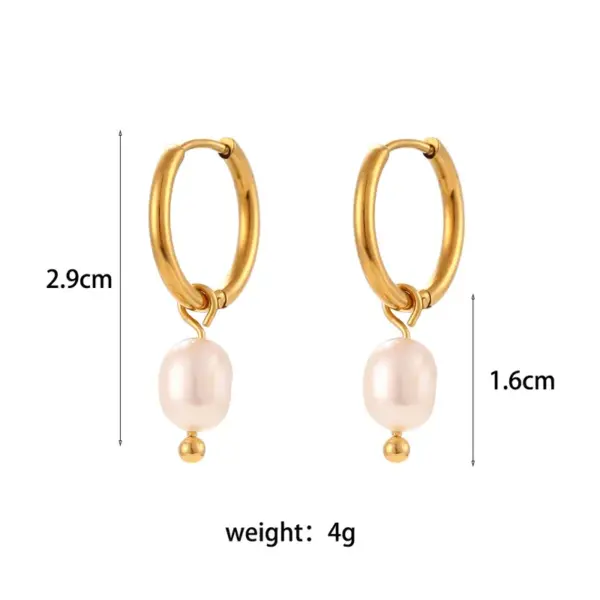 Wholesale PVD Coated Real Gold Plated 18K Gold Geometric 304 Stainless Steel Retro Waterproof Non Tarnish Earrings