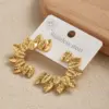 Wholesale Leaf Flower Stainless Steel 201 Earrings Hot Sale Casual Modern Style For Holiday And Daily Use