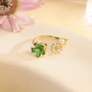 Jz183 Flower Pearl Ring / Gold