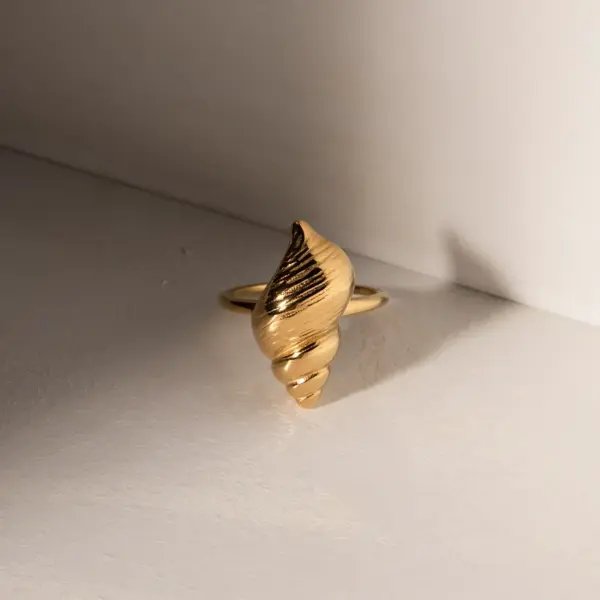 Wholesale Jewelry Simple Style Conch 304 Stainless Steel PVD Coated Plating Open Rings