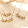 Wholesale Jewelry Vintage Style Classic Style Letter Brass Zircon 18K Gold Plated Plating Pendant Necklace Cable Chain