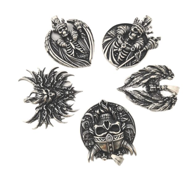 oly-0425830b907bcde7f1916ec30b4f8889 Wholesale European and American Retro Dark Viking Skull Ghost Face Moth Devil God Pendant Scandinavian Exaerated Necklace for Men