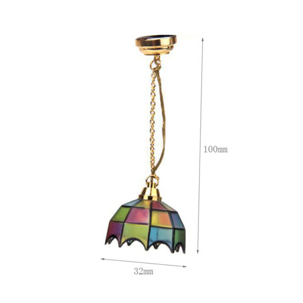 Wholesale LED 1:12 DOLLHOUSE accessories DOLLHOUSE Tiffany chandelier will light up without power supply LED light toggle switch