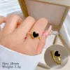 Wholesale Electroplating Golden Plated Heart Shape Titanium Steel Casual Simple Style Commute Rings