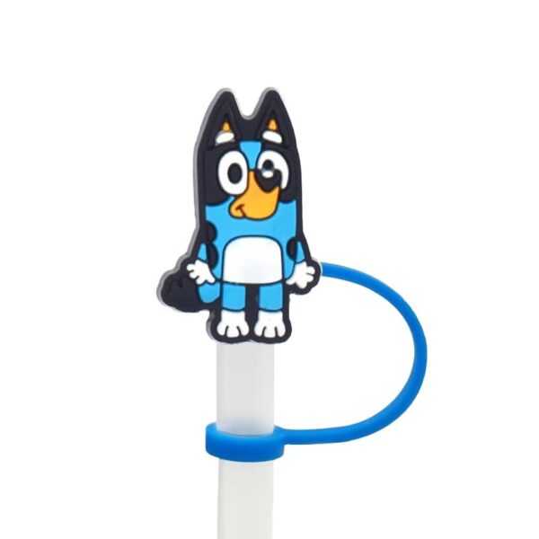 oly-0429fda99898b0ba31de95e614d58533 Wholesale Cute Cartoon Brue Puppy Straw Cap Silicone Straw Dust Cover Party Decoration Personalized Drink Straw Stopper